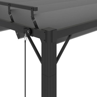 vidaXL Altana z żaluzjowym dachem 3x4 m, antracyt, tkanina i aluminium