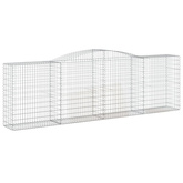 Kosze gabionowe, 2 szt, 400x50x120/140 cm, galwanizowane żelazo