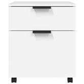 Szafka na dokumenty, na kółkach, biała, 45x38x54 cm