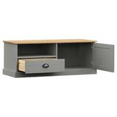 vidaXL Szafka pod TV VIGO, szara, 106x40x40 cm, lite drewno sosnowe