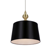 Lampa wisząca z abażurem Prima klasyczna czarna do salonu E27
