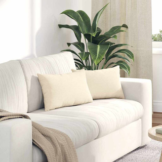 Poduszki na sofę 2 pcs Kremowy 50 x 30 cm Tkanina sztruksowa