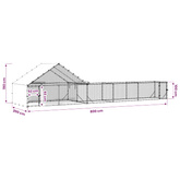 Kurnik z dachem i podwórkiem 2 szt. srebrny 8 x 2 x 1,9 m