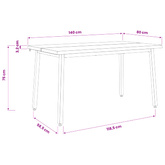 140 x 80 x 75 cm Lite Drewno Akacji Naturalny i kawowy