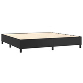 vidaXL Łóżko kontynentalne z materacem, czarne, ekoskóra 200x200 cm wariant 5