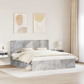 Ramka łóżka Betonowy szary 180 x 200 cm Lite drewno sosnowe