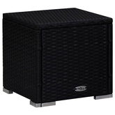 vidaXL 3-częściowy zestaw, leżaki ze stolikiem, polirattan, czarne