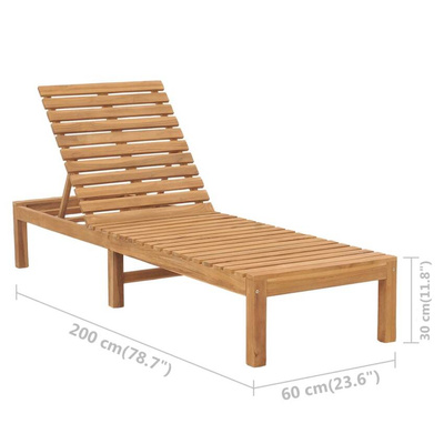 vidaXL Leżak, lite drewno tekowe model standard