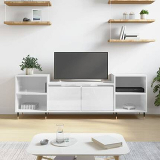 Szafka pod TV, wysoki połysk, biała, 160x35x55 cm vidaXL