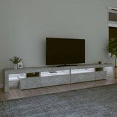 vidaXL Szafka pod TV z oświetleniem LED, szarość betonu, 290x36,5x40cm