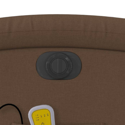 vidaXL Rozkładany fotel masujący, elektryczny, brązowy, tkanina