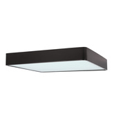 Plafon sufitowy LED QUATTRO czarny – kwadratowy ze szklanym kloszem – minimalistyczna lampa sufitowa