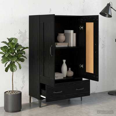 Highboard Czarny dąb 70 x 31 x 115 cm Drewno inżynieryjne