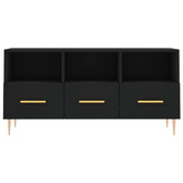 vidaXL Szafka pod TV, czarna, 102x36x50 cm, materiał drewnopochodny
