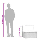 Środkowy moduł sofy z poduszką, szary, polirattan