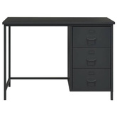 vidaXL Industrialne biurko z szufladami, antracyt, 105x52x75 cm, stal
