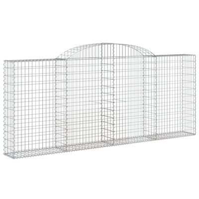 Kosze gabionowe, 6 szt, 300x30x120/140 cm, galwanizowane żelazo