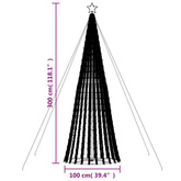 vidaXL Stożkowa choinka z lampek, 688 kolorowych LED, 300 cm