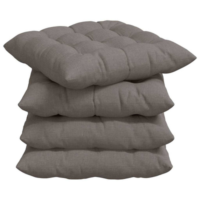 Poduszki na siedziska 4 pcs Ciemnoszary 40 x 40 x 6 cm tkanina