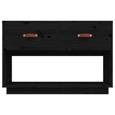 vidaXL Szafka pod TV, czarna, 90x40x60 cm, lite drewno sosnowe