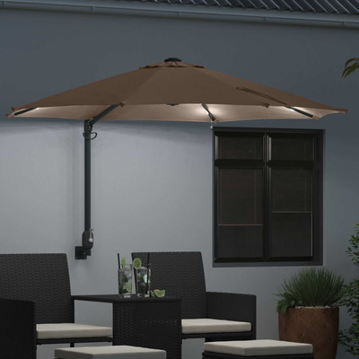 Parasolka ogrodowa Ze LED Lights Ciemnoszary 248 x 248 x 148 cm