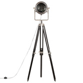 Lampa podłogowa na trójnogu, czarna, lite drewno mango, 171 cm
