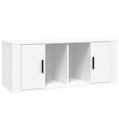 vidaXL Szafka pod TV, biała, 100x35x40 cm, materiał drewnopochodny wariant 5