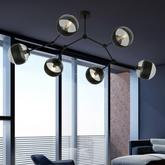 Lampa sufitowa  SPACE 6 BLACK/STRIPE