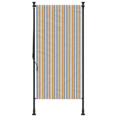 vidaXL Roleta zewnętrzna, żółto-biała, 120x270 cm, tkanina i stal