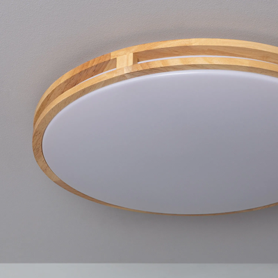 Plafon LED Abruzzo Sagio Okrągły 21W Naturalne Drewno 3 Barwy Świecenia CCT 40cm