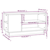 vidaXL Szafka pod TV, czarna, 80x35x40,5 cm, lite drewno sosnowe
