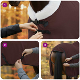 Koc dla Koni Ciemny brąz 115 cm Polarowy fleece