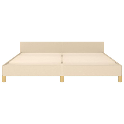 vidaXL Rama łóżka z zagłówkiem, kremowa, 180x200 cm, obita tkaniną model standard