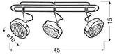 Lampa sufitowa EARTH listwa regulowana 3-punktowa do salonu metalowa