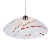Lampa wisząca Braga biała z szerokim szklanym kloszem nad stół E27