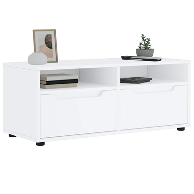 Szafka pod TV "VISNES" Biała 100x40x38 cm Drewno klejone