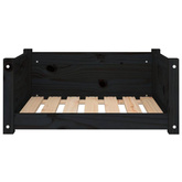 vidaXL Legowisko dla psa, czarne, 65,5x50,5x28 cm, lite drewno sosnowe