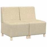Modułowa sofa bez podłokietników 2 szt. Kremowy tkanina