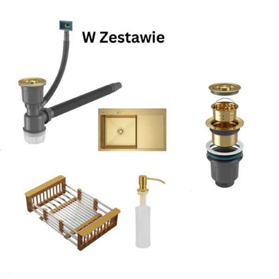 Zlewozmywak stalowy Irma gold prawy