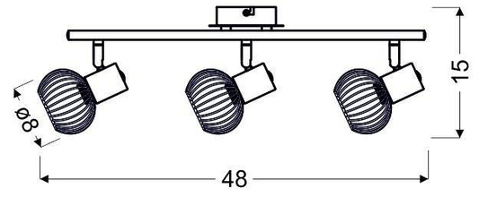 Lampa ścienna candellux oslo 93-61850 listwa e14 czarny/chrom