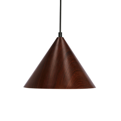 Dunca Lampa Wisząca 25 Czarny 1X40 E27 Klosz Ciemny Orzechowy