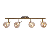 Lentini Lampa sufitowa listwa patynowy 4x40w g9 klosz bursztynowy