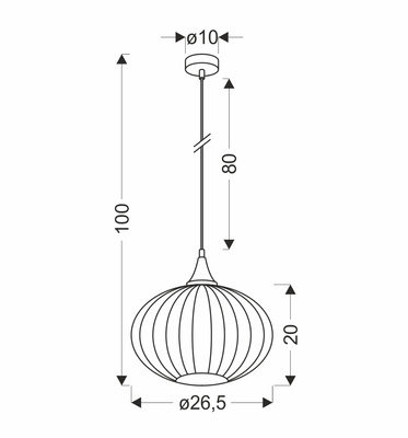 Lampa wiszącza czarna/bezbarwna 265mm Exeter Ledea 50101277