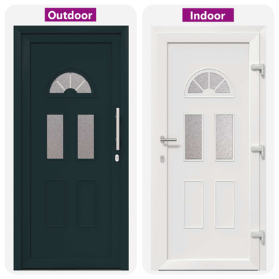 Drzwi Frontowe 98 x 208 cm PVC antracytowy
