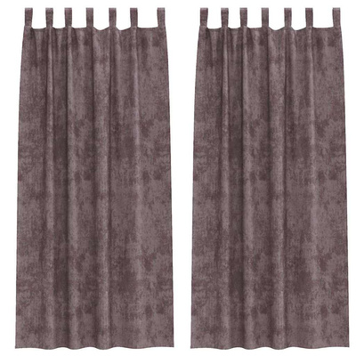 Zasłony z weluru z zasłonami 2 pcs Brązowy 260 x 140 cm Aksamit