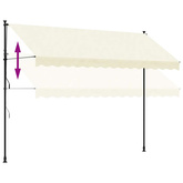 Markiza zwijana, kremowa, 350x150 cm, tkanina i stal