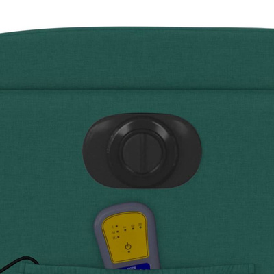 vidaXL Rozkładany fotel masujący, elektryczny, ciemnozielony, tkanina wariant 6