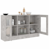 Witryna, szarość betonu 120x30,5x70 cm, materiał drewnopochodny