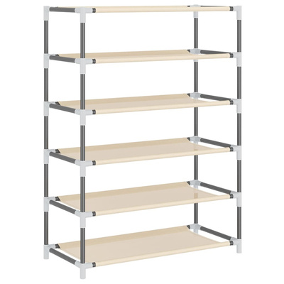 vidaXL Szafka na buty, kremowa, 60x28x90 cm, materiałowa