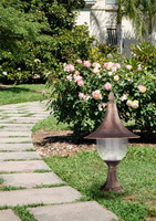 Lampa ogrodowa stojąca K-8128 CZARNY/ZŁOTY z serii BOSTON